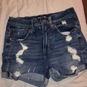 High rise jean shorts